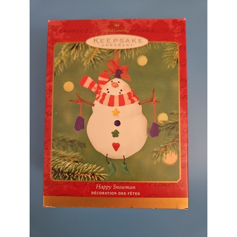 Hallmark Keepsake Christmas Tree Ornament Happy Snowman Vintage  2001 (121)
